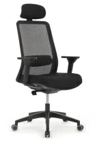 Кресло Ворк W-218C BLACK (сетка черная/ткань черная)