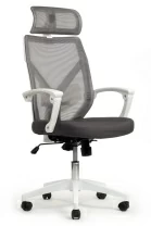 Кресло Оливер RCH W-203AC (сетка белая пластик/ткань серая)