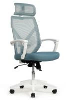 Кресло Оливер RCH W-203AC (сетка белая пластик/ткань синяя)